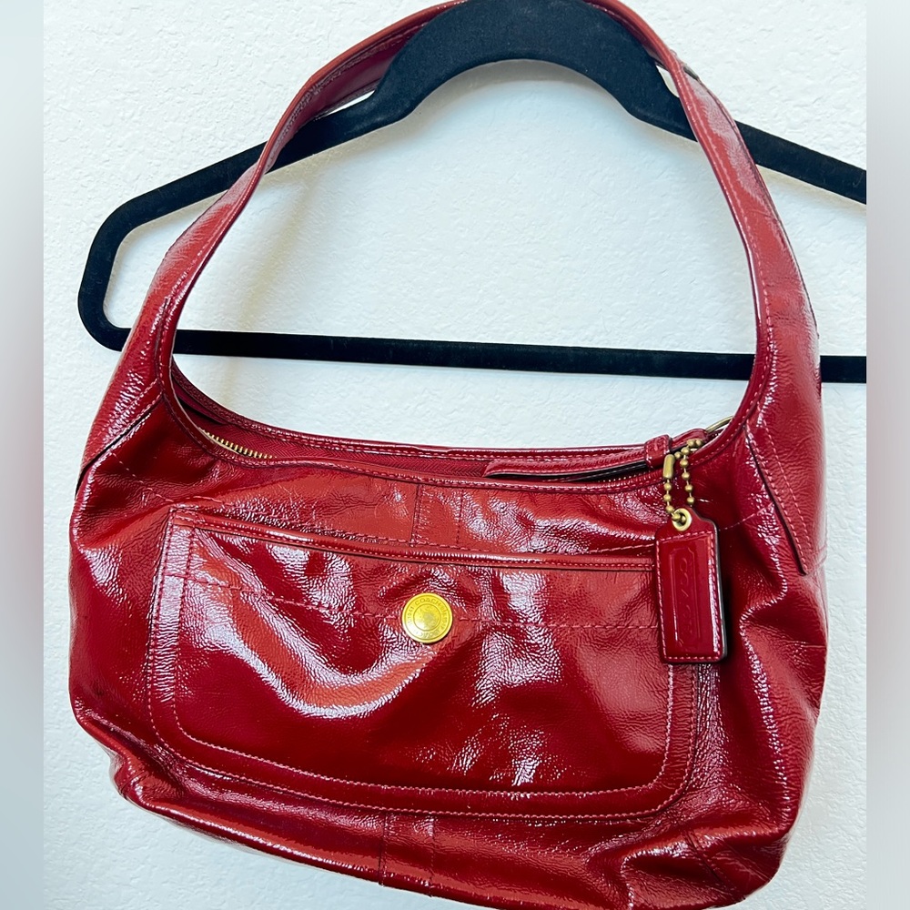 Red Patent Leather Coach Bag